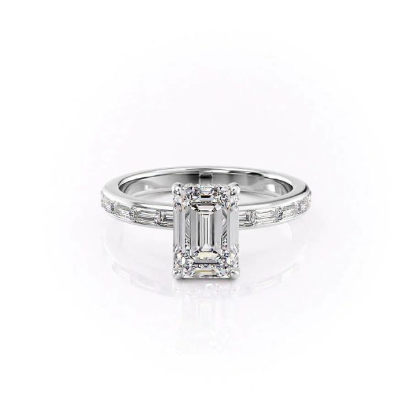 The Jennifer Set With A 2.5 Carat Emerald Lab Diamond on Sale