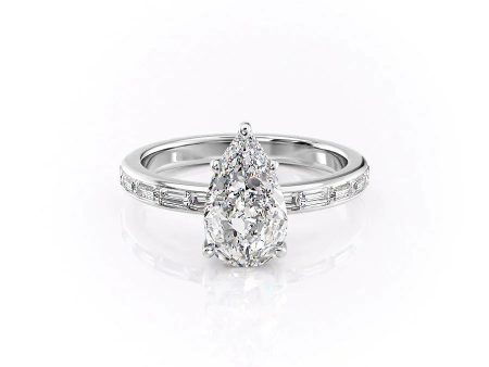 The Jennifer Set With A 2.5 Carat Pear Lab Diamond Cheap