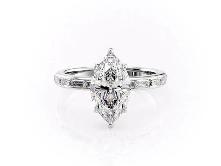 The Jennifer Set With A 1 Carat Marquise Lab Diamond on Sale