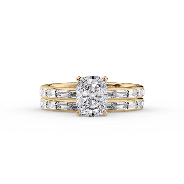 The Jennifer Set With A 2.5 Carat Elongated Cushion Lab Diamond For Discount