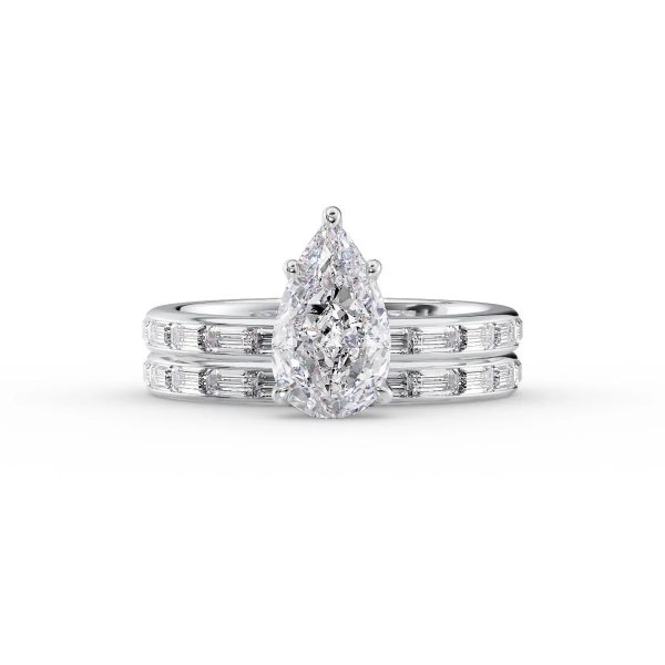 The Jennifer Set With A 2.5 Carat Pear Lab Diamond Cheap