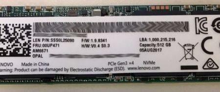 Lenovo 512GB m.2 2280 SSD PCIe NVMe 00UP471 Thinkpad P72 T480s T470p P52 P71 Neu Online Sale