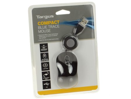 New  Targus Compact Blue Trace 3-Button Wired Scroll Mouse Fashion