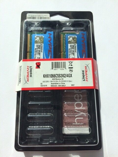 Kingston HyperX SO-DIMM Kit 4GB 2x2GB DDR3-1066 CL5-5-5-15 neu, Rechnung MWSt. Sale