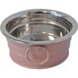 Katten voer water bakken  RVS metaal  Brocante  roze, 13 cm. Online Hot Sale