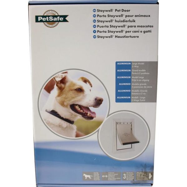 Petsafe aluminium hondendeur nr. 640  L , wit transparant. Maximale schouderbreedte 260 mm. Sale