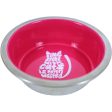 Katten voer water bakken  RVS melamine 11 cm, roze. on Sale