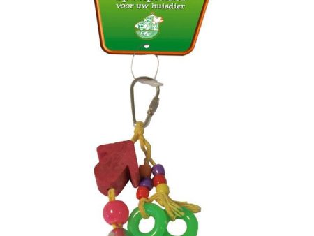 Vogelspeelgoed houten huisje met ring en bel, 11 cm. Online Hot Sale