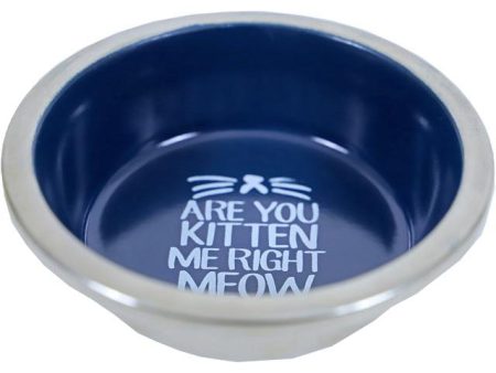 Katten voer water bakken  RVS melamine 11 cm, blauw. Supply