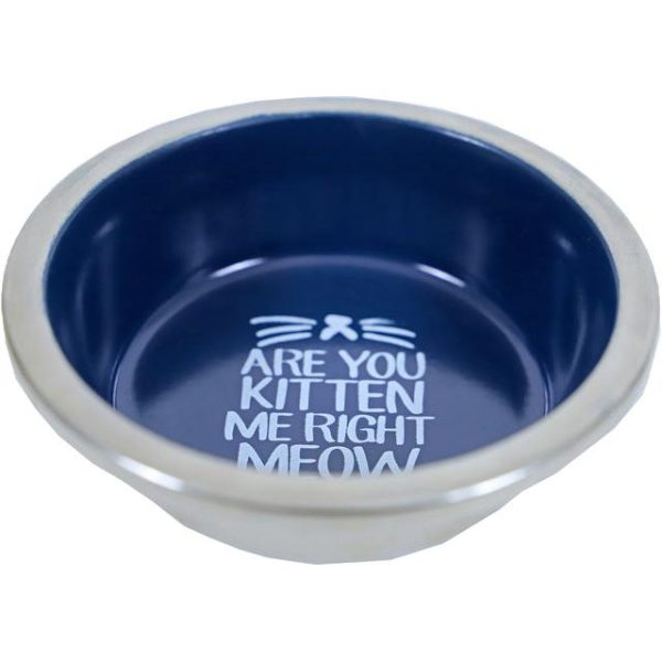 Katten voer water bakken  RVS melamine 11 cm, blauw. Supply