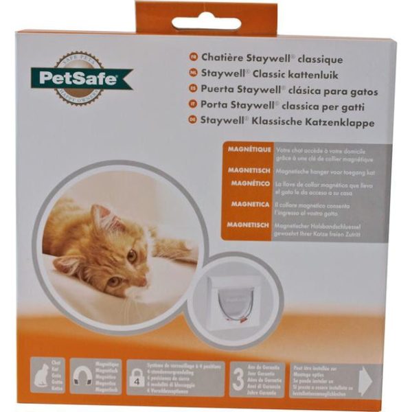 Petsafe kattenluik met magneetslot 932 wit. inclusief muismodel zender Discount